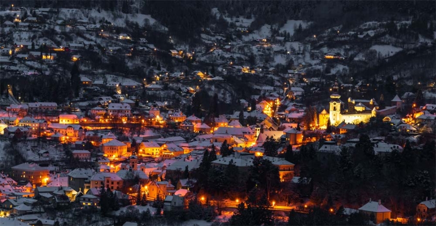 Banská Štiavnica v noci